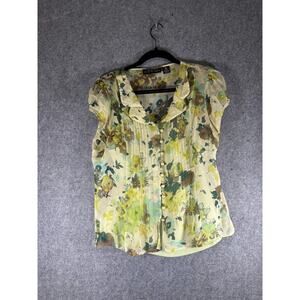 Vintage Separates New‎ York Top Women M Silk Floral Fairy Whimsical Grannycore